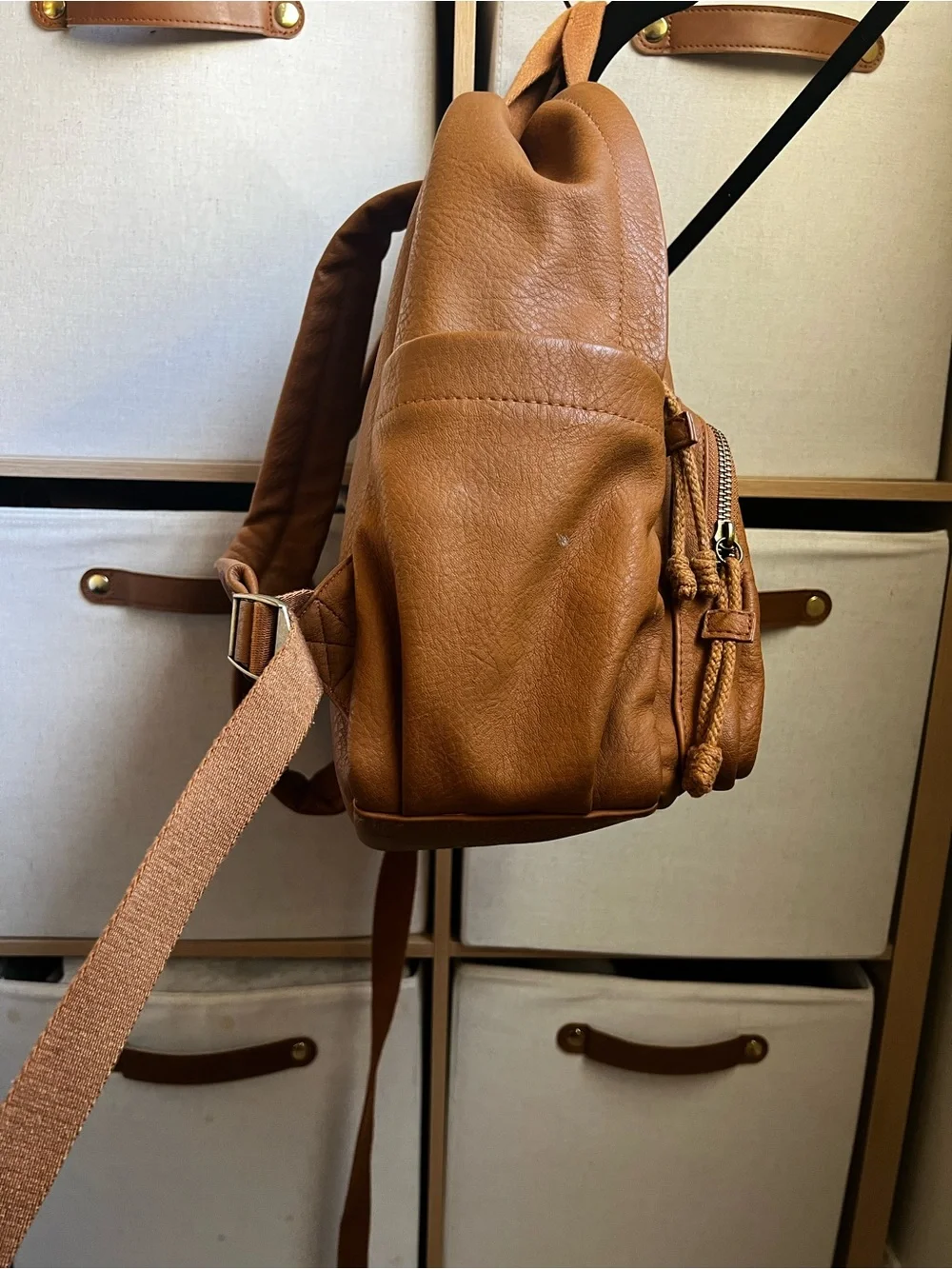 Universal Thread Cognac Brown Faux Leather Backpack